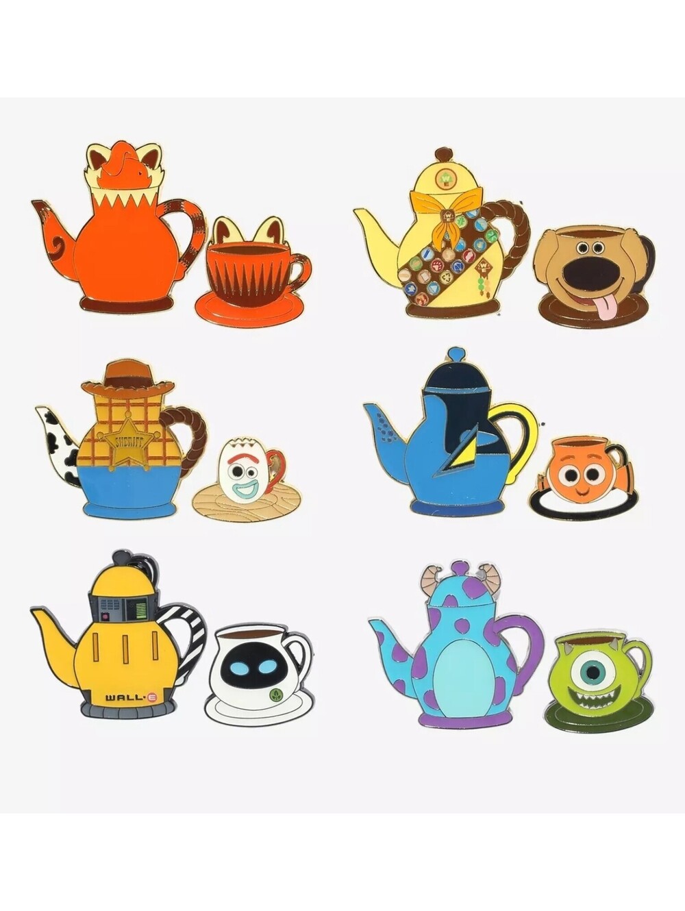 FULL SET - Loungefly Disney Pixar Tea Set Blind Box Enamel Pins